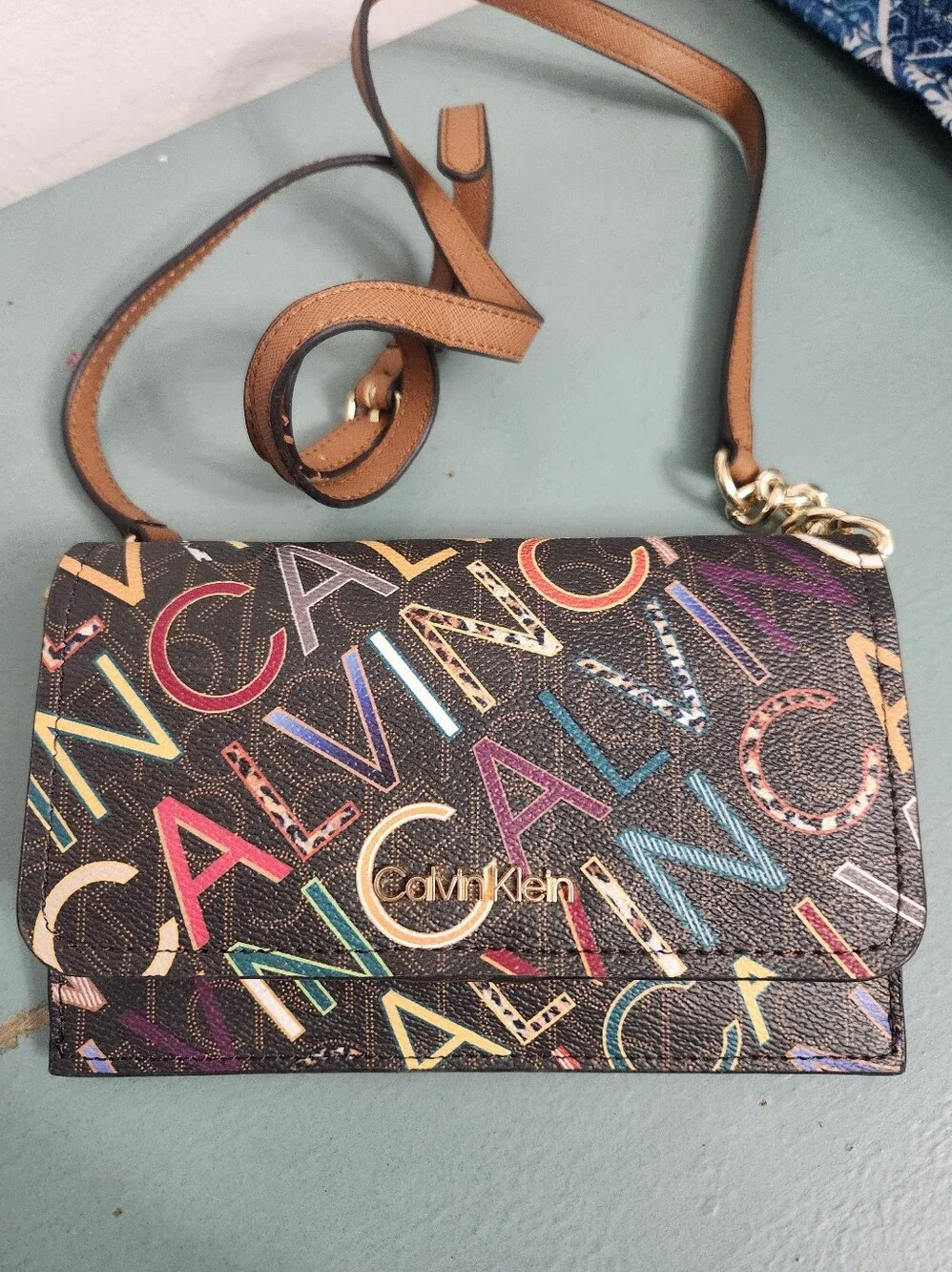 Calvin Klein Multicolor Logo Print Crossbody Bag - Black Base